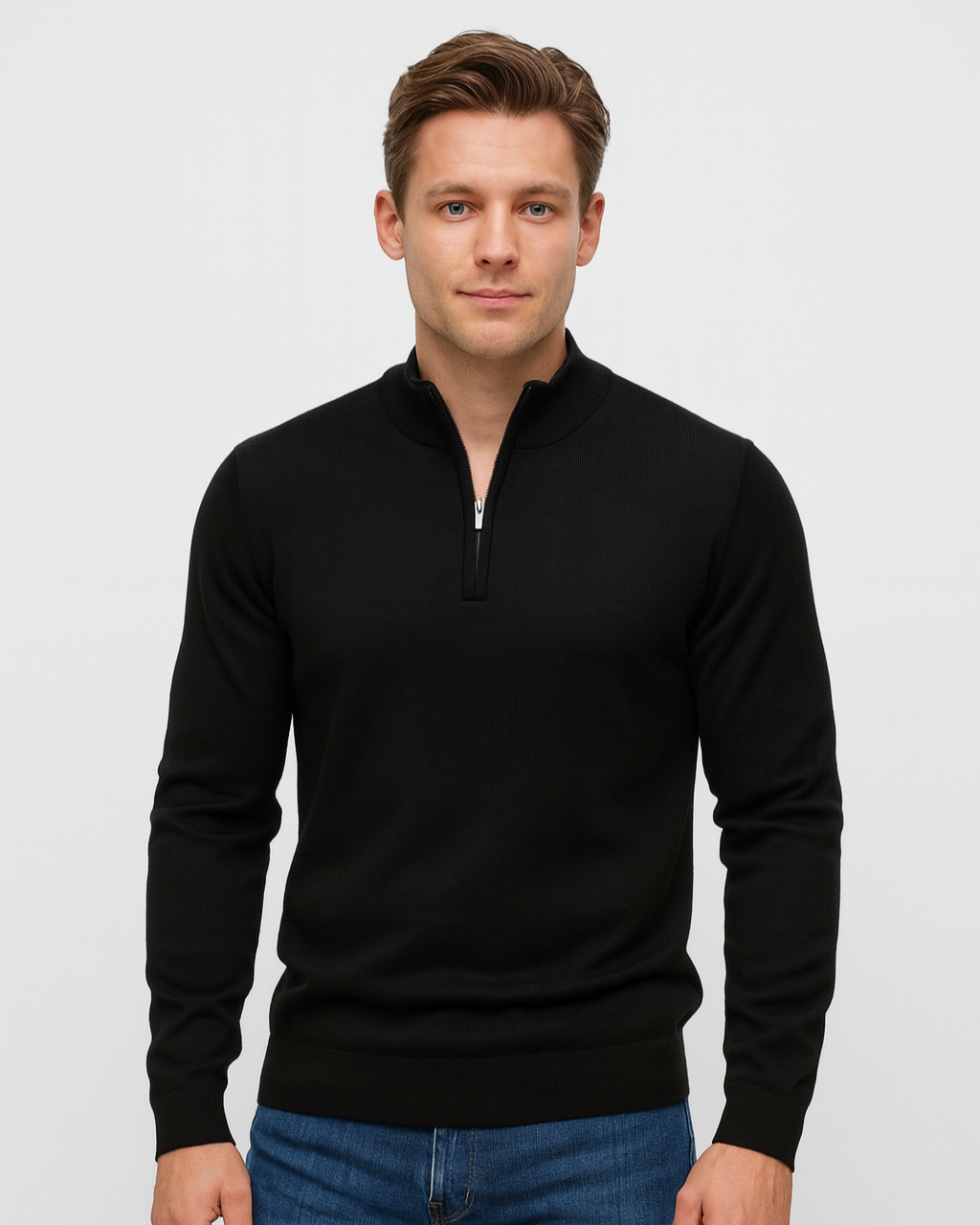 Aurazio Maglione Uomo Mezza Zip Cotone
