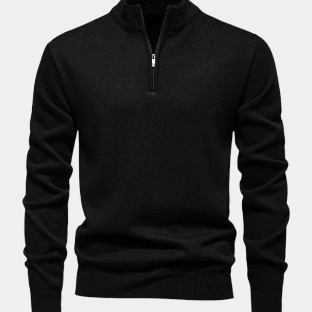 Aurazio Maglione Uomo Mezza Zip Cotone
