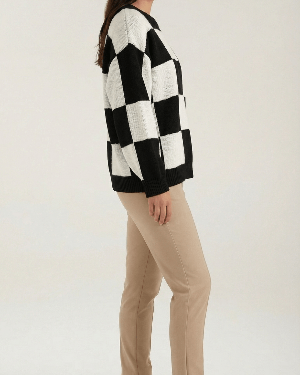 Aurazio Maglione a Quadri Checkered da Donna