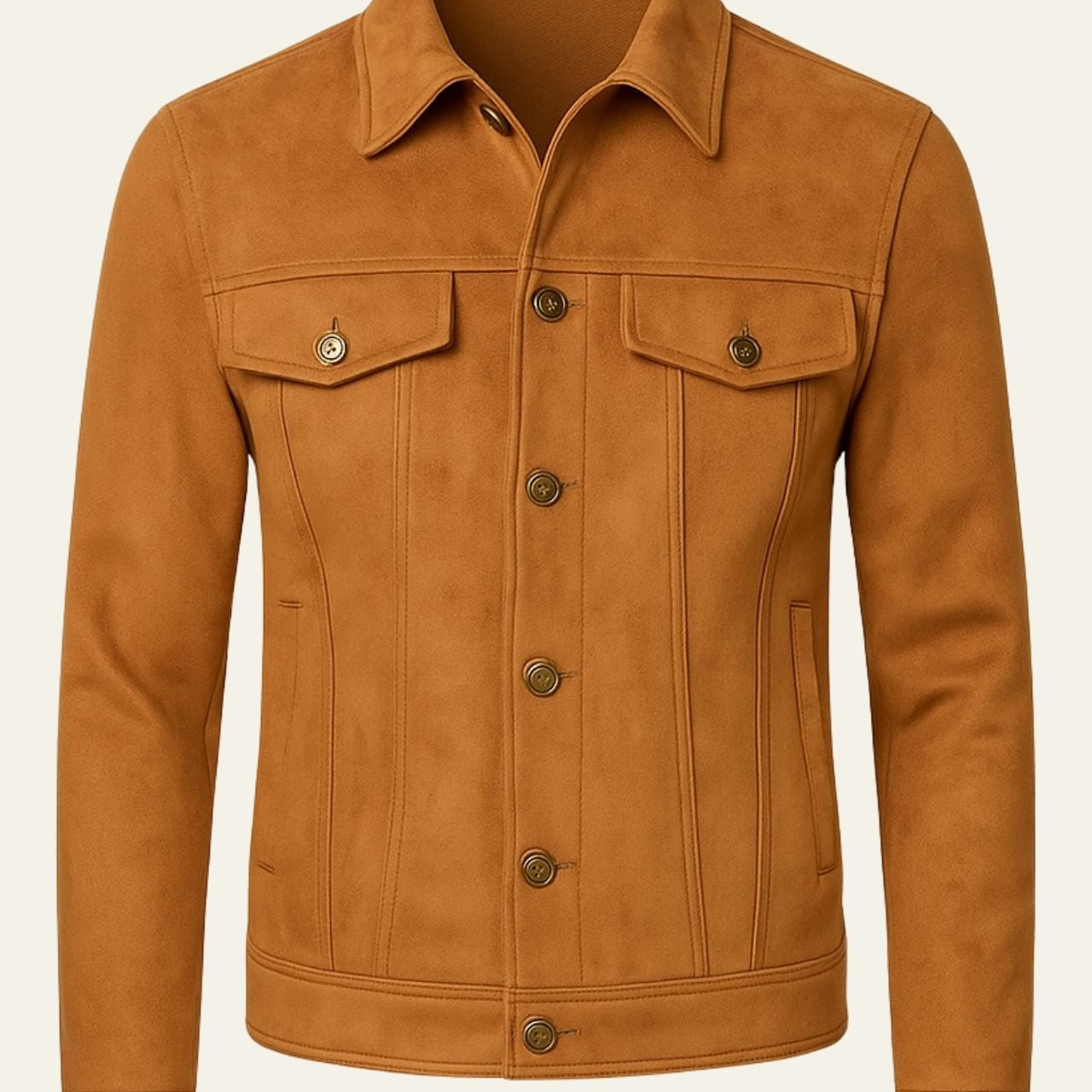 Aurazio Giacca in camoscio con revers da uomo