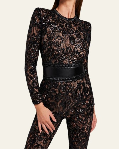 Aurazio Tuta in pizzo ricamato elegante da donna