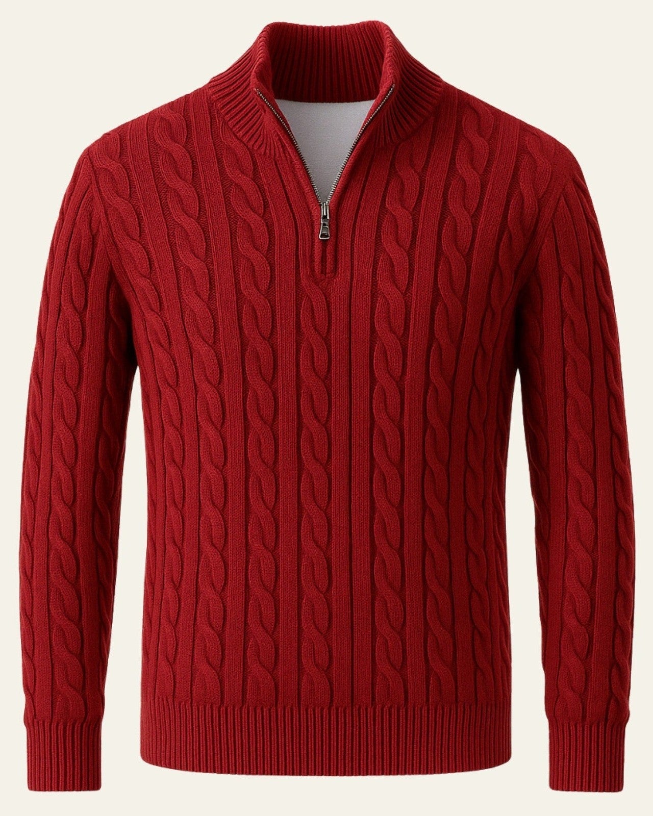 Aurazio Maglione lavorato a maglia con zip da uomo