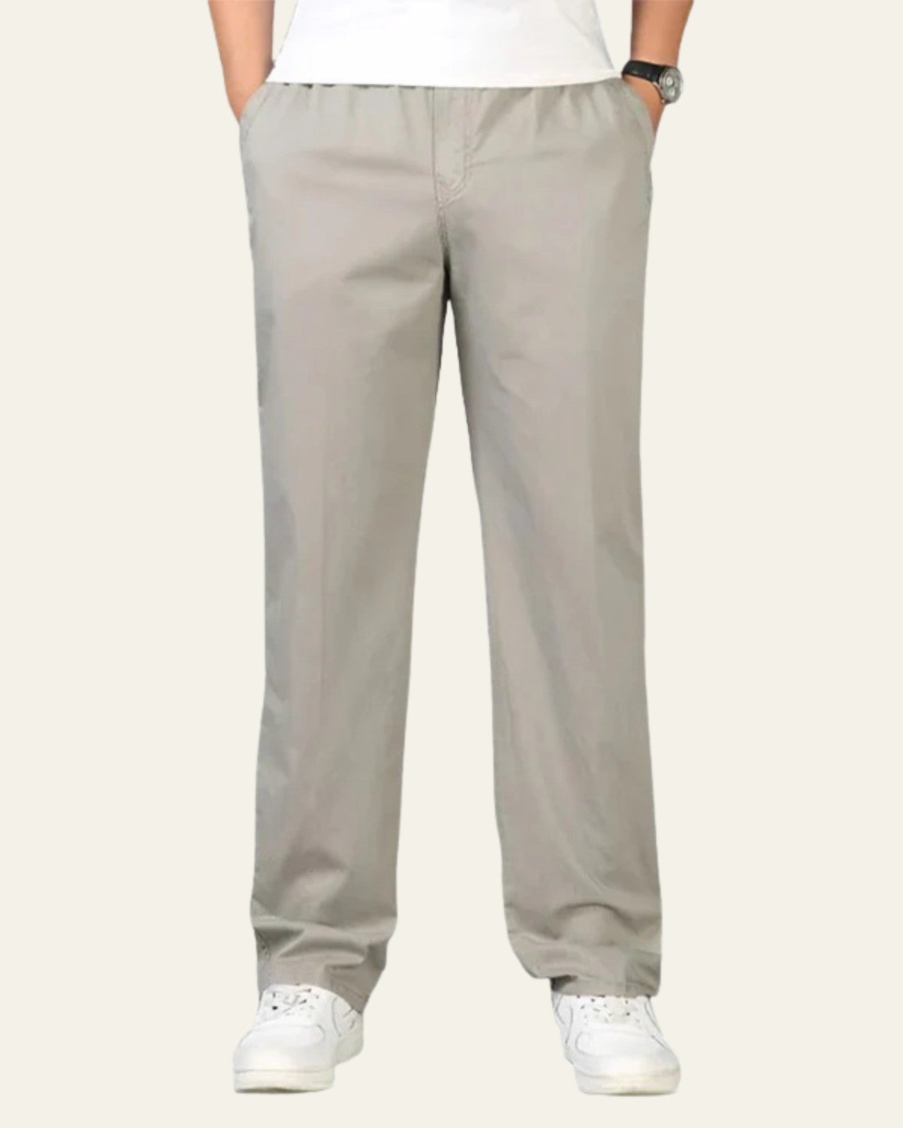 Aurazio Pantaloni in cotone-lino da uomo comodi ed eleganti