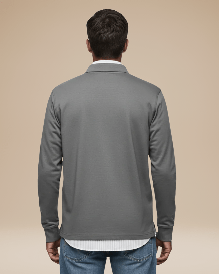 Aurazio Polo Cotone Premium Uomo Maniche Lunghe Comfort Tutto Il Giorno Stile Senza Sforzo Lavoro