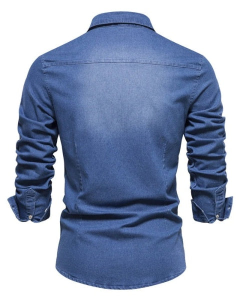 Aurazio Camicia di Jeans Classica da Uomo