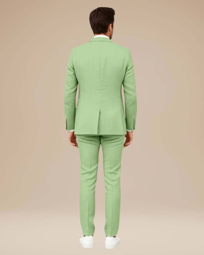 Aurazio Abito Uomo Slim Fit In Lino Leggero Elegante Completo Monopetto Due Bottoni