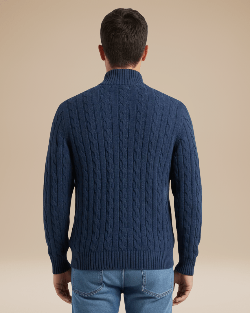 Aurazio Maglione A Treccia Con Mezza Zip Unisex Comfort E Stile Per Ogni Occasione