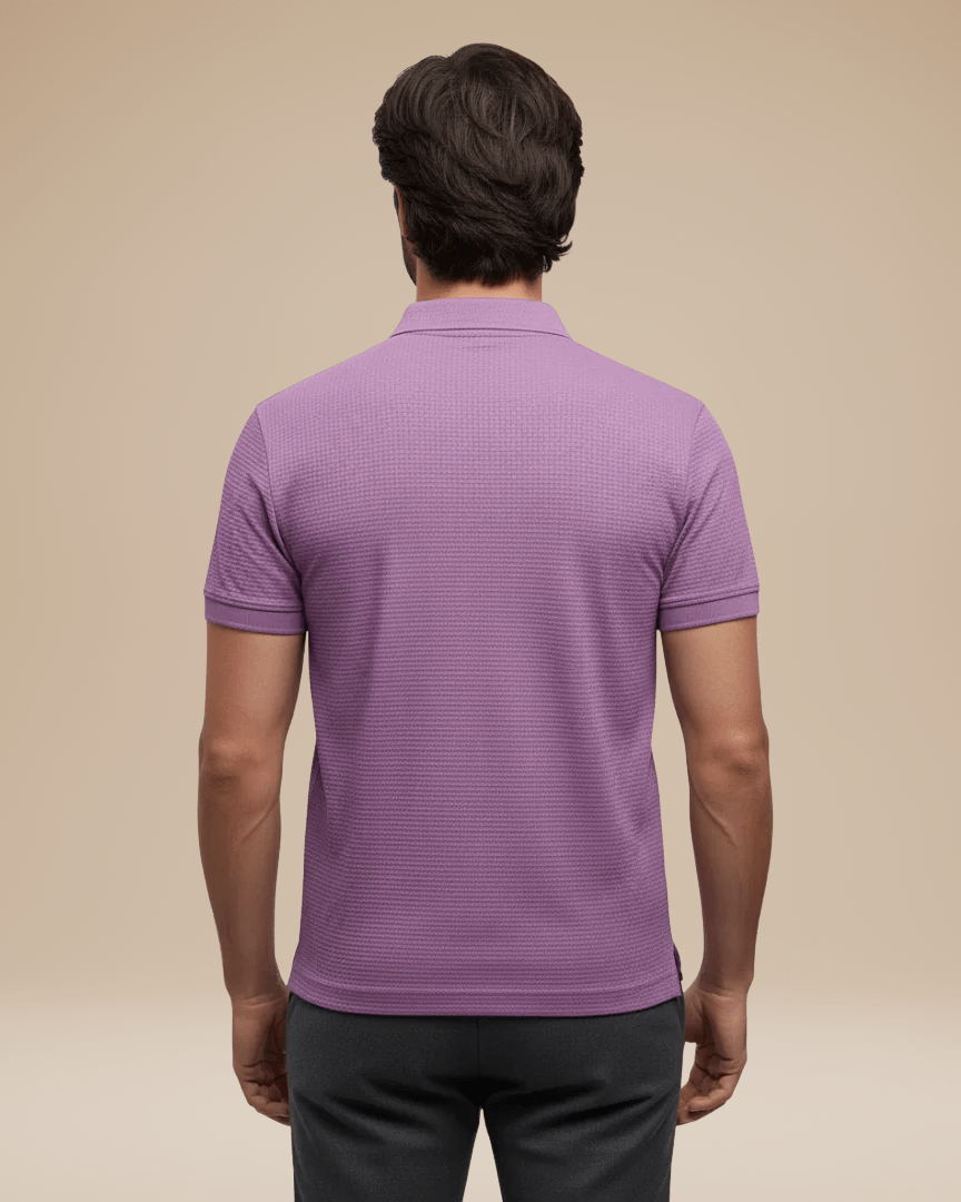 Aurazio Polo Uomo Elegante Stile Italiano Classico In Nido Ape Tessuto Traspirante Comfort