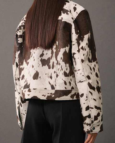 Giacca Donna in Pelle Vegana Effetto Haircalf Audace Raffinata