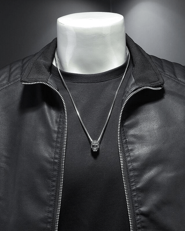 Aurazio Giacca Biker in Pelle Sintetica da uomo