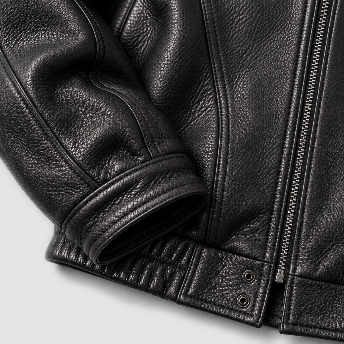 Giacca Bomber Uomo Effetto Pelle Nera con Colletto Vintage