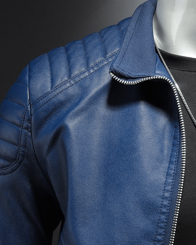 Aurazio Giacca Biker in Pelle Sintetica da uomo