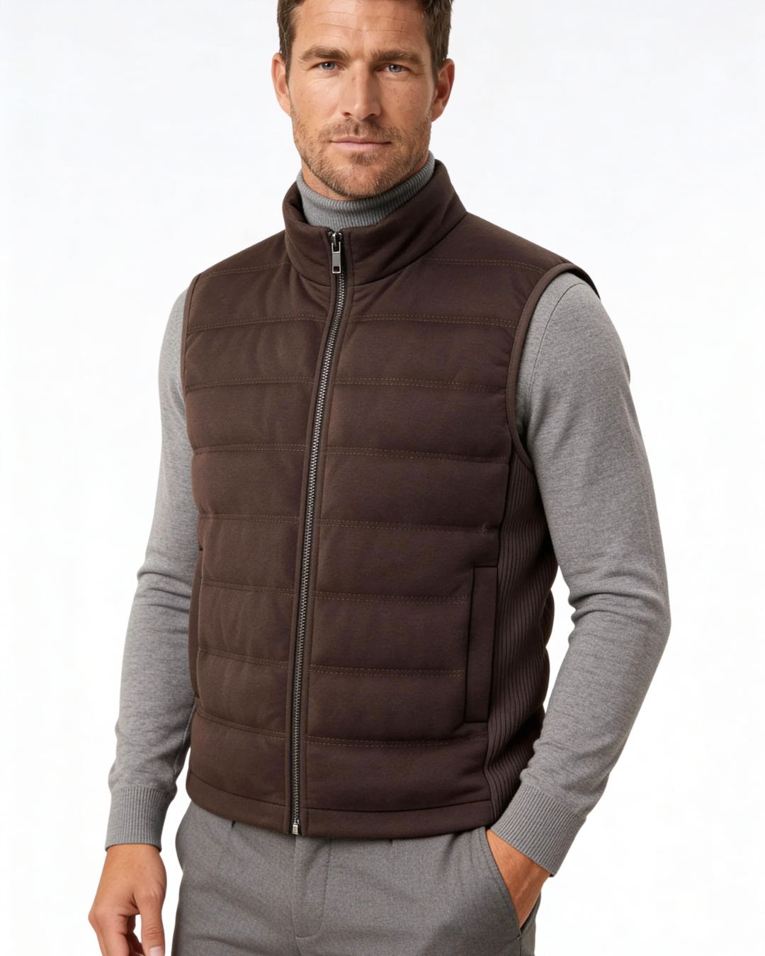 Gilet Uomo Imbottito in Piuma d'Oca Leggero Layering