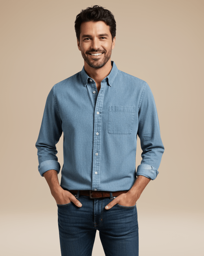 Aurazio Camicia Uomo Casual Elegante In Cotone Morbido Vestibilità Regolare Confortevole Per Ogni Occasione