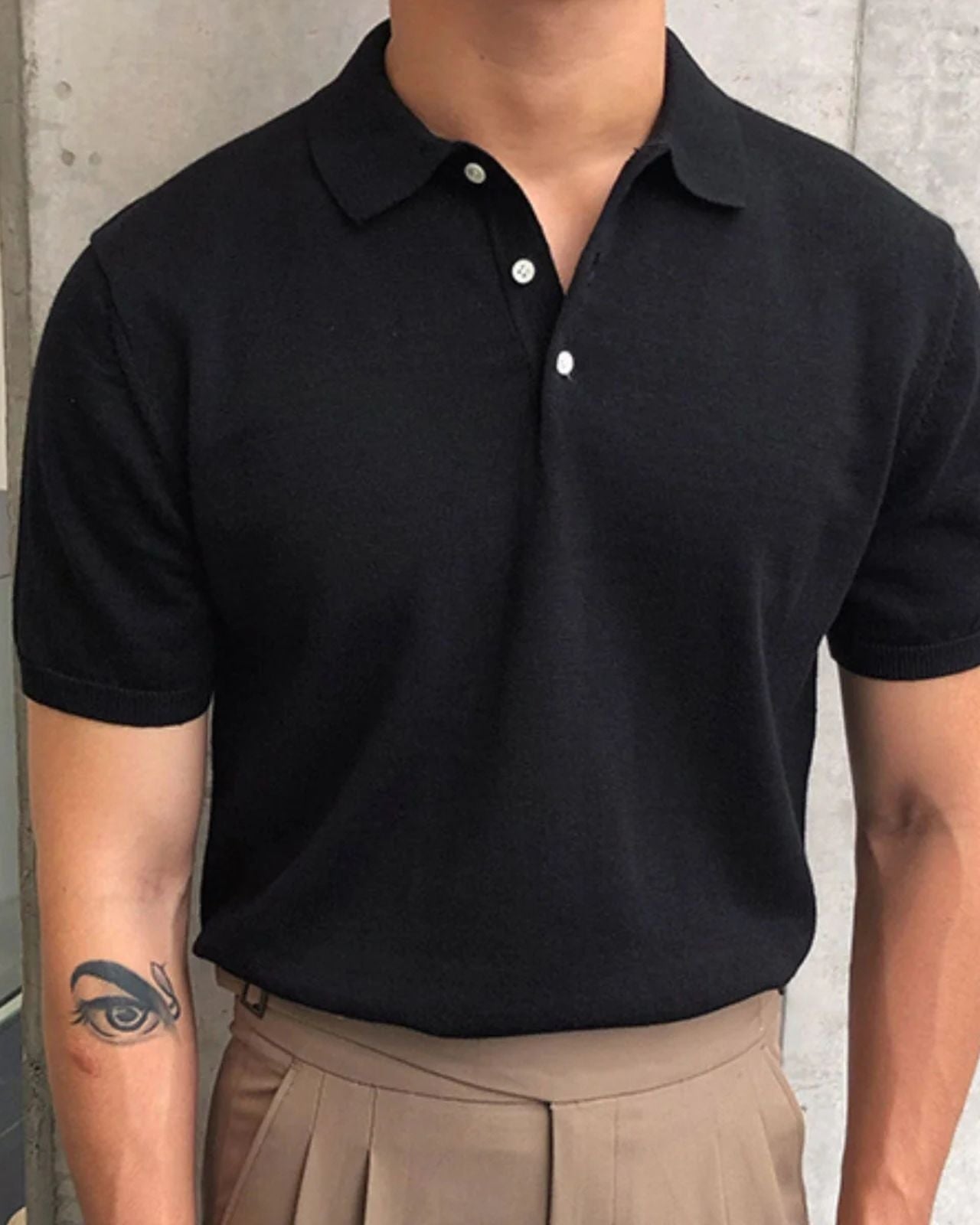 Aurazio Polo in cotone lavorato a maglia per uomo