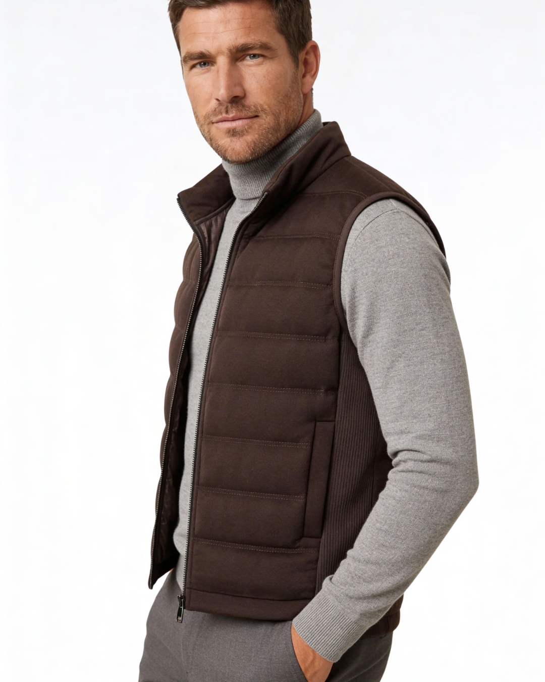 Aurazio Gilet imbottito in piuma d'oca da uomo