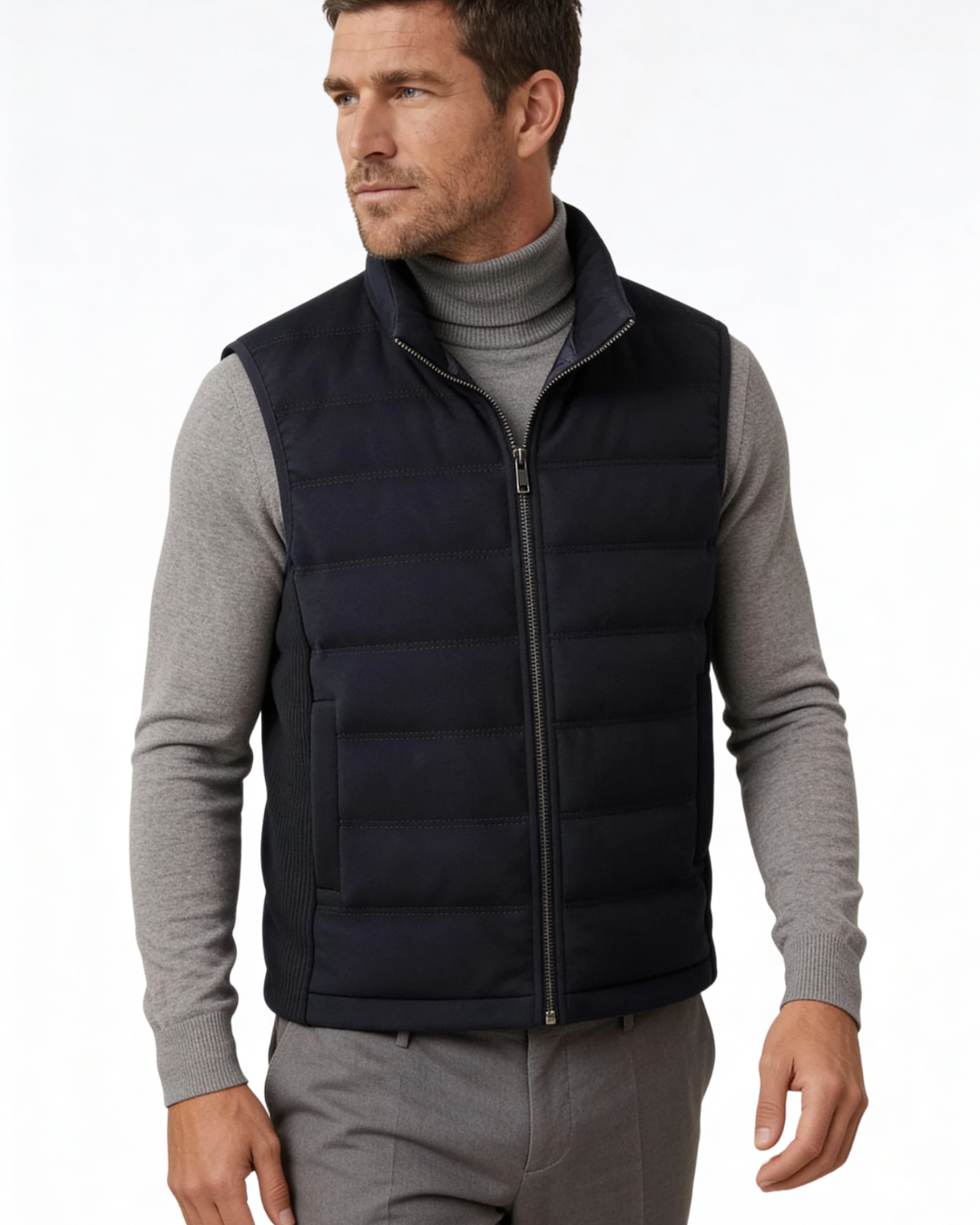 Gilet Uomo Imbottito in Piuma Caldo Bilanciato Layering