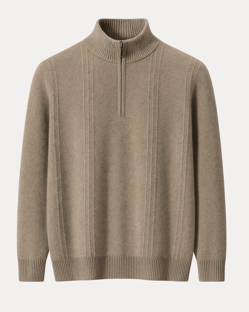 Aurazio Maglione Collo Alto a Coste Unisex Cashmere Morbido Caldo e Elegante Classico