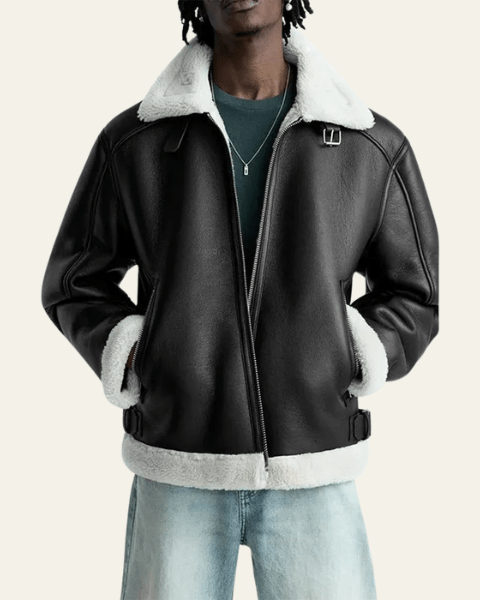 Aurazio Giacca Aviator in pelle vegana da uomo