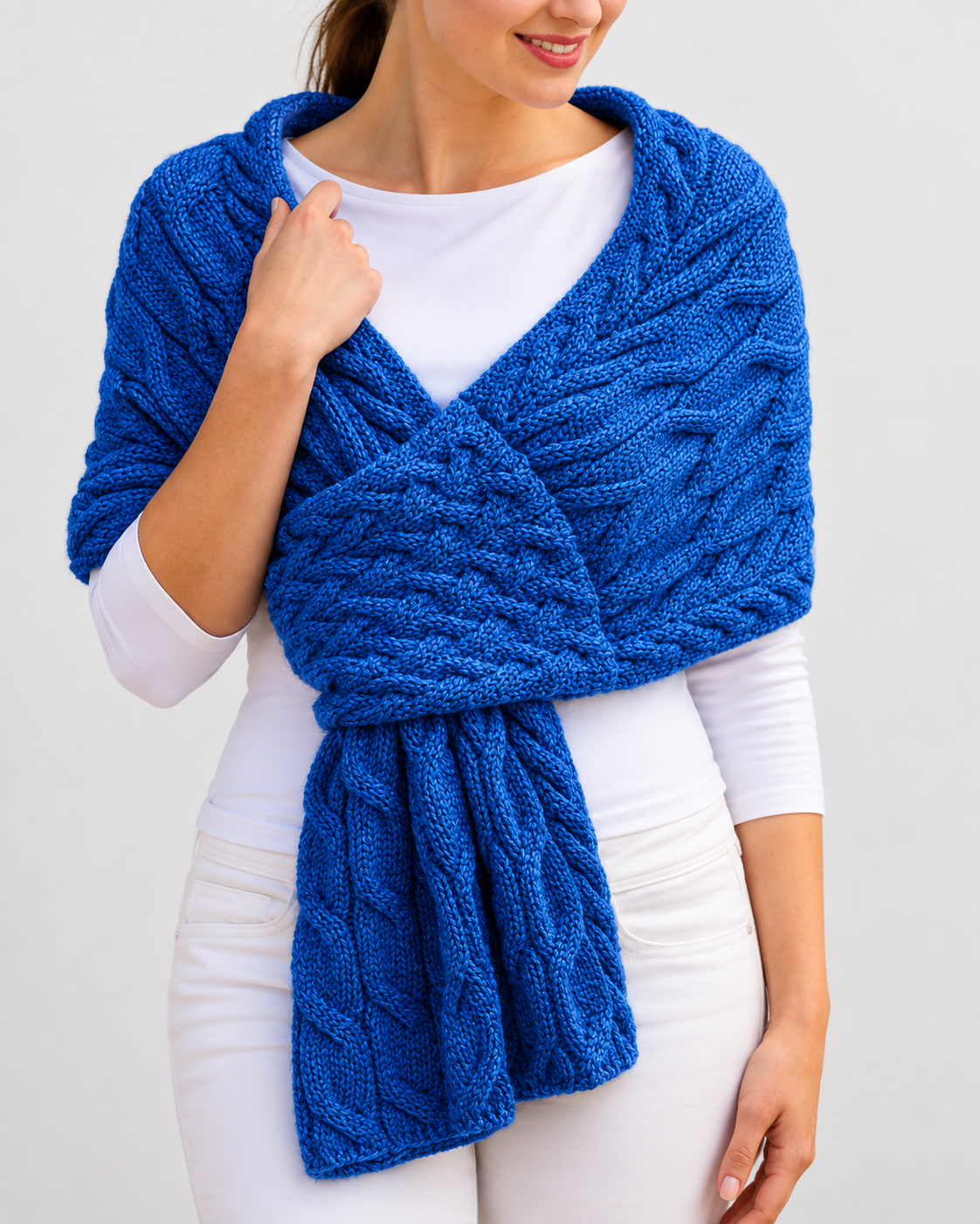 Sciarpa Donna in Maglia a Trecce Grossa Invernale 160 cm