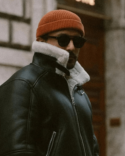 Aurazio Giacca Aviator in pelle vegana da uomo