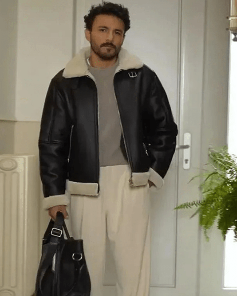 Aurazio Giacca Aviator in pelle vegana da uomo