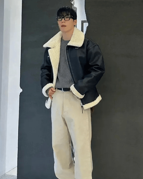 Aurazio Giacca Aviator in pelle vegana da uomo