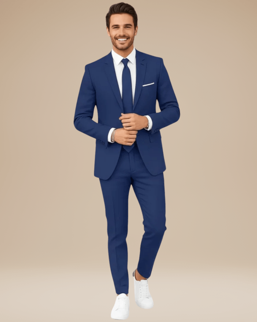 Aurazio Abito Uomo Slim Fit In Lino Leggero Elegante Completo Monopetto Due Bottoni