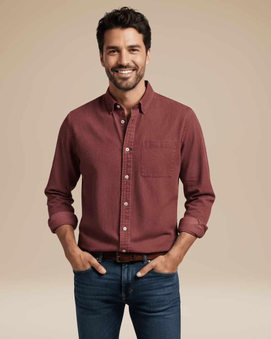 Aurazio Camicia Uomo Casual Elegante In Cotone Morbido Vestibilità Regolare Confortevole Per Ogni Occasione