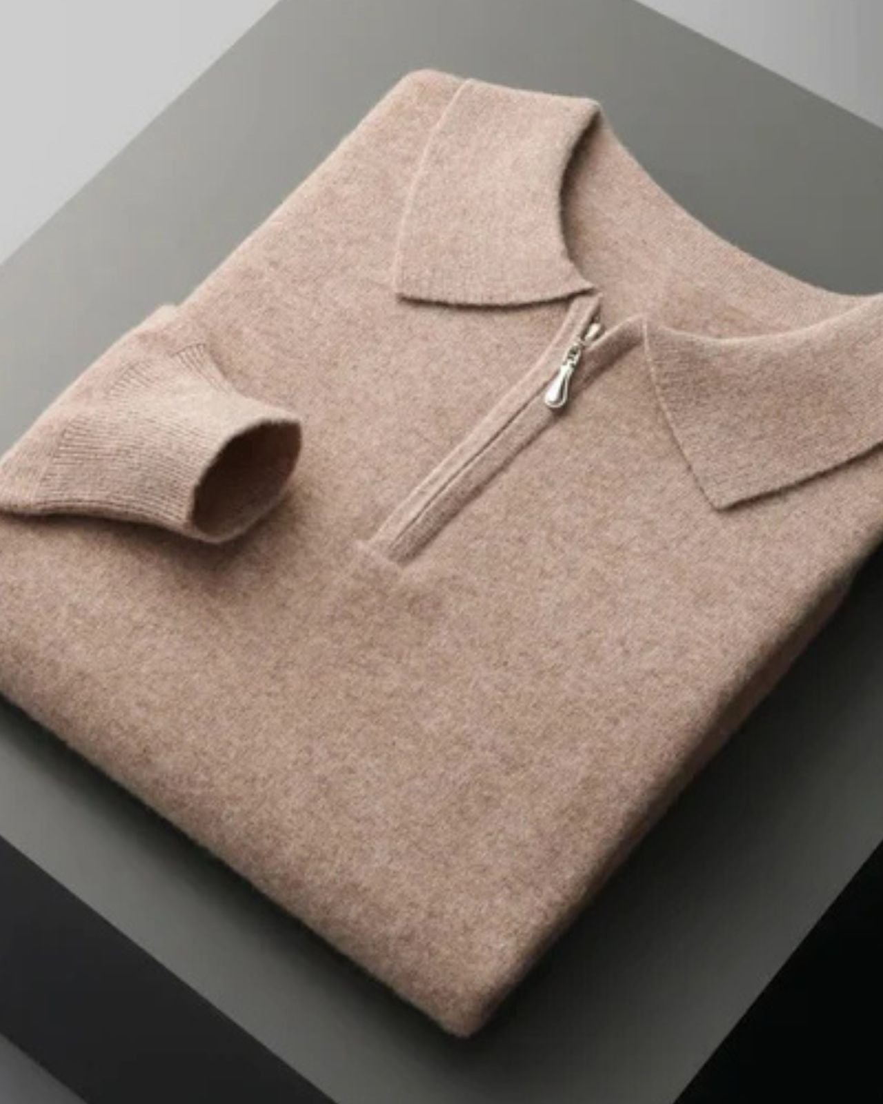 Aurazio Polo in Lana Merino con Zip da Uomo