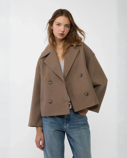Aurazio Cappotto doppiopetto in lana corto da donna