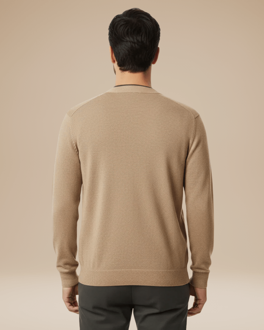 Aurazio Cardigan Uomo Misto Cashmere Elegante Scollo A V Bottoni Comfort Tutto Il Giorno