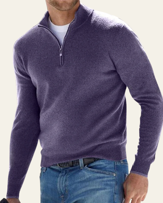 Aurazio Maglione Con Cerniera A Metà Da Uomo