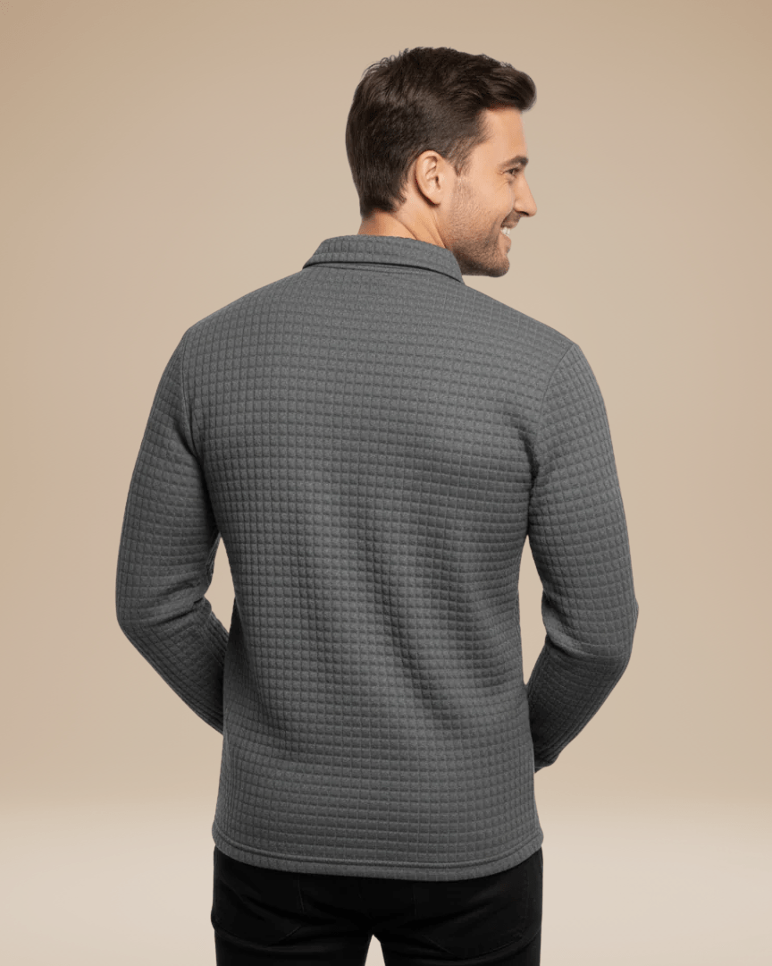 Aurazio Polo Uomo Maniche Lunghe In Maglia A Nido D Ape Calda Ed Elegante Traspirante E Comfort