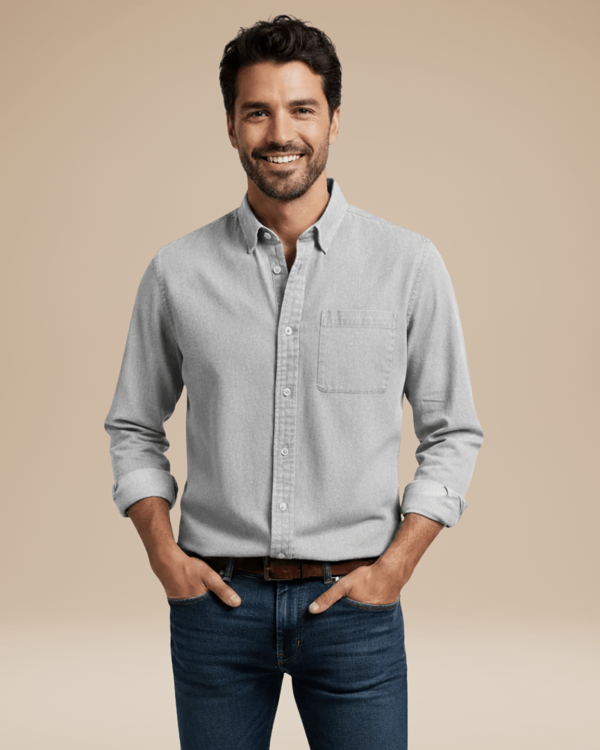 Aurazio Camicia Uomo Casual Elegante In Cotone Morbido Vestibilità Regolare Confortevole Per Ogni Occasione