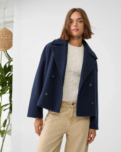 Aurazio Cappotto doppiopetto in lana corto da donna
