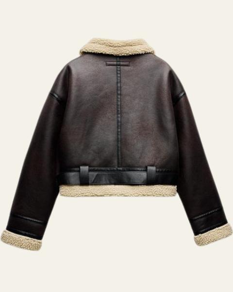 Aurazio Giacca Aviatore in Pelle con Shearling da donna