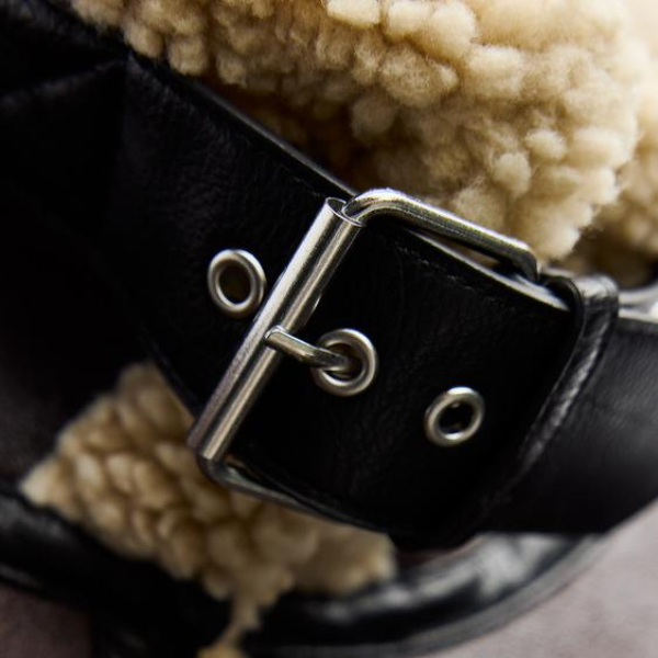 Giacca Aviator Donna in Pelle Vegana Shearling Sintetico Robusta
