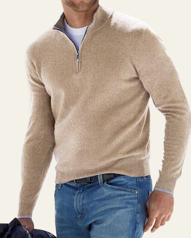 Aurazio Maglione Con Cerniera A Metà Da Uomo