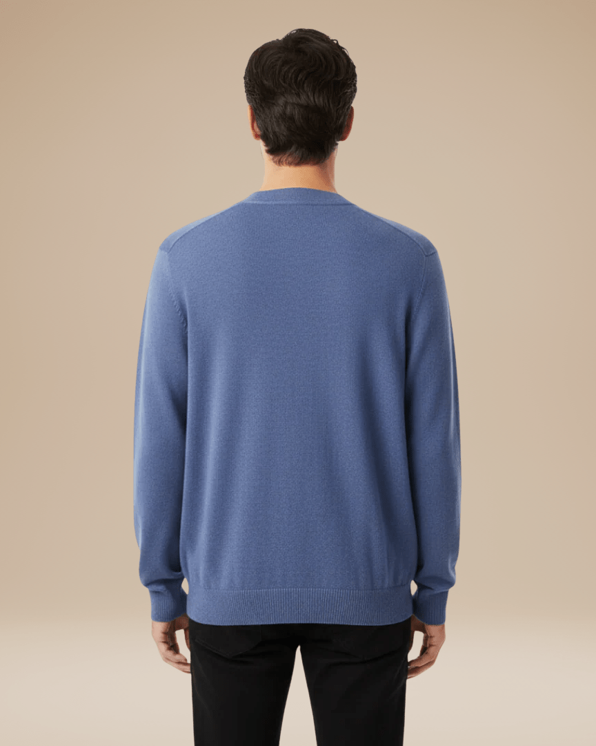 Aurazio Cardigan Uomo Misto Cashmere Elegante Scollo A V Bottoni Comfort Tutto Il Giorno