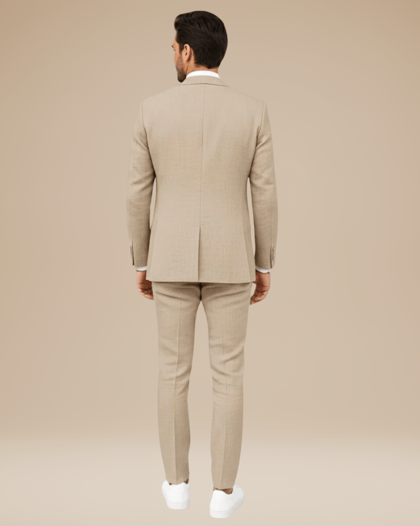 Aurazio Abito Uomo Slim Fit In Lino Leggero Elegante Completo Monopetto Due Bottoni