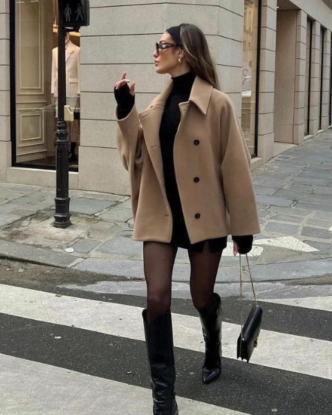 Aurazio Cappotto di lana in stile car coat da donna