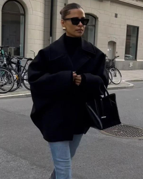 Aurazio Cappotto di lana in stile car coat da donna