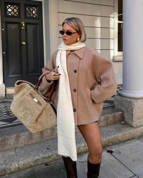 Aurazio Cappotto di lana in stile car coat da donna