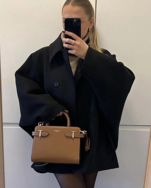 Aurazio Cappotto di lana in stile car coat da donna