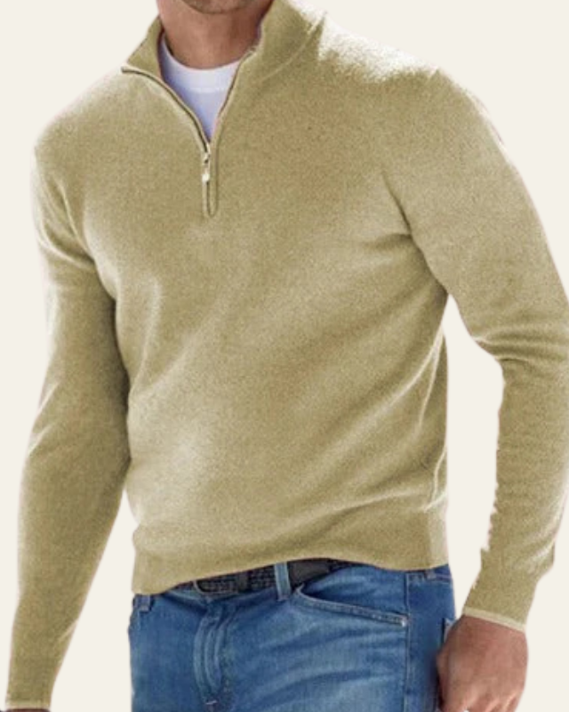 Aurazio Maglione Con Cerniera A Metà Da Uomo