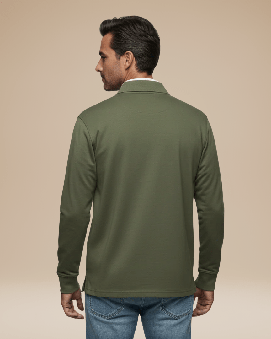 Aurazio Polo Cotone Premium Uomo Maniche Lunghe Comfort Tutto Il Giorno Stile Senza Sforzo Lavoro