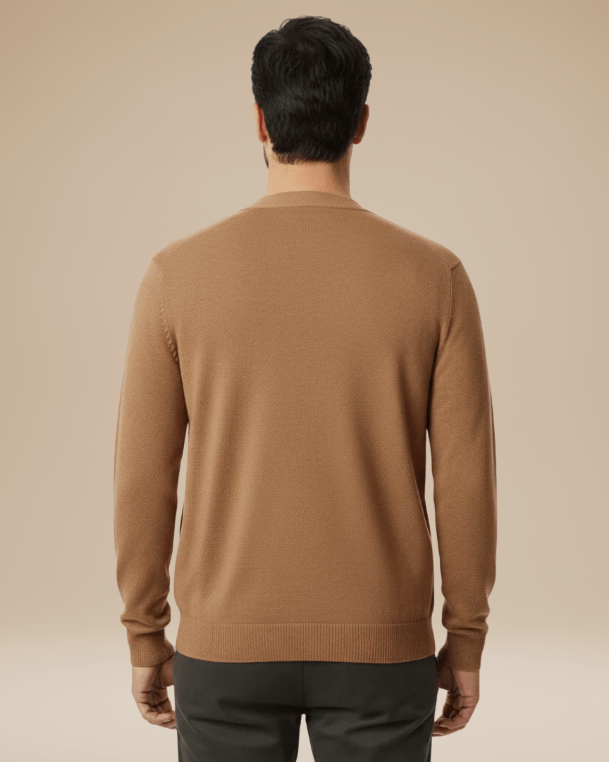 Aurazio Cardigan Uomo Misto Cashmere Elegante Scollo A V Bottoni Comfort Tutto Il Giorno