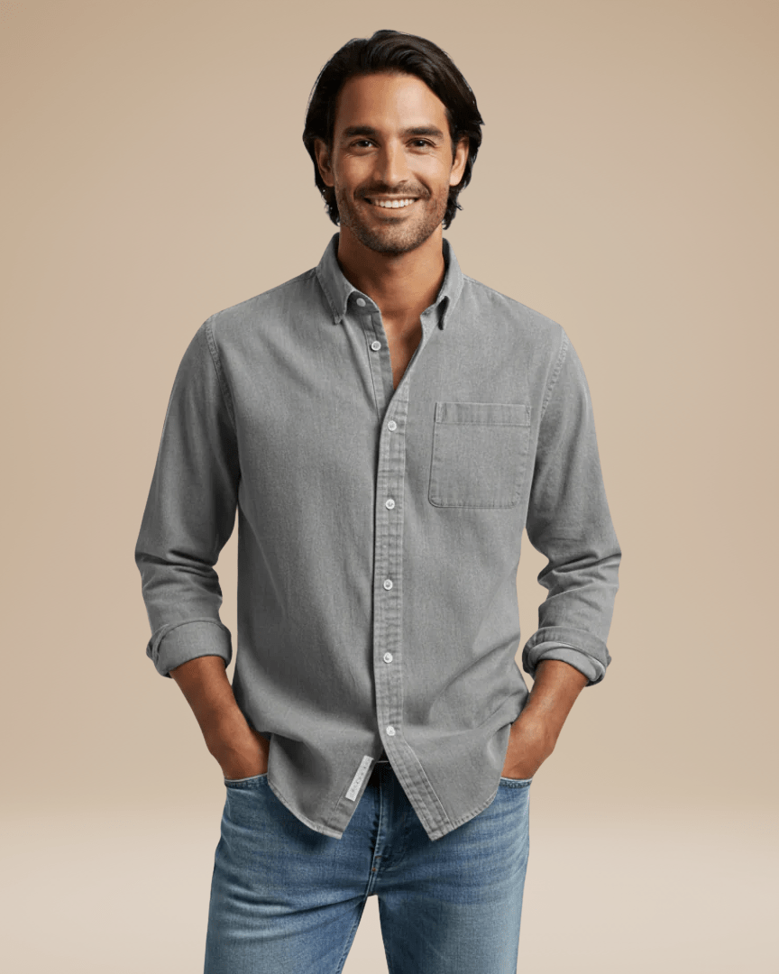 Aurazio Camicia Uomo Casual Elegante In Cotone Morbido Vestibilità Regolare Confortevole Per Ogni Occasione