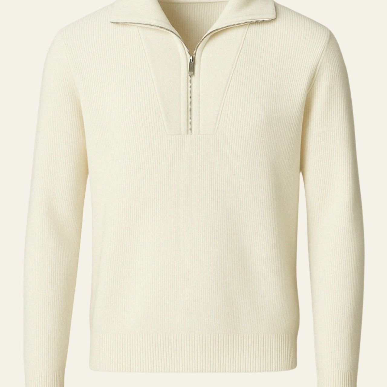 Aurazio Maglione in cachemire con zip da uomo